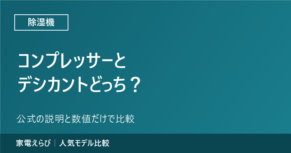 除湿機 コンプレッサー式とデシカント式の比較 アイキャッチ