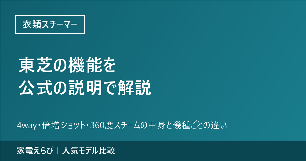 東芝の衣類スチーマー・アイロンの機能を公式の説明で解説するアイキャッチ
