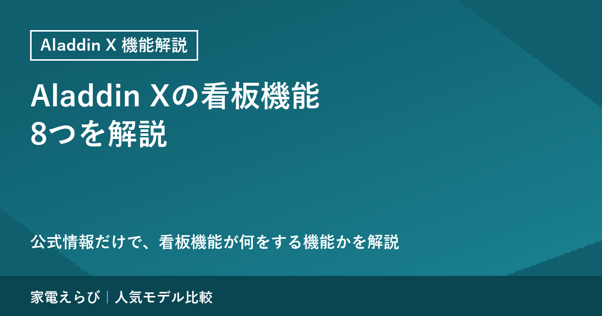 Aladdin Xプロジェクターの看板機能8つを公式情報で解説