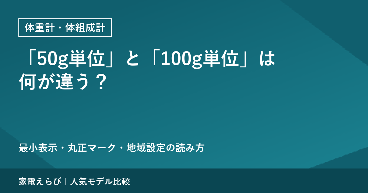 体重計の「50g単位」と「100g単位」は何が違う？｜最小表示・丸正マーク・地域設定の読み方